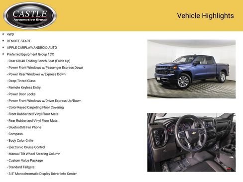 Used 2022 Chevrolet Silverado 1500 Custom w/ Safety Confidence Package AWD/4WD image 3