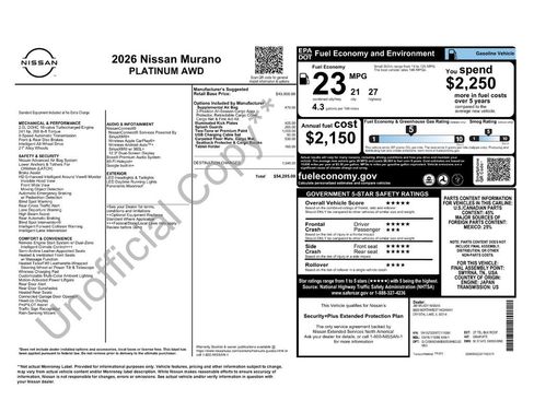 New 2026 Nissan Murano Platinum w/ Cargo Package image 11