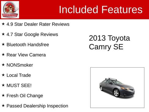Used 2013 Toyota Camry SE FWD image 4