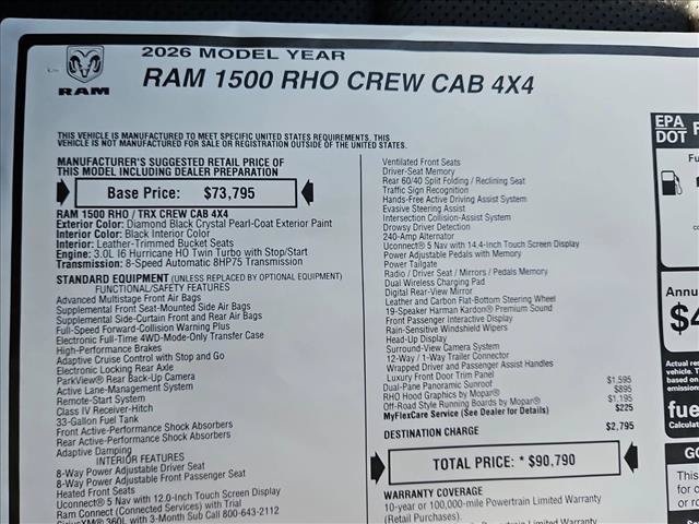 New 2026 RAM 1500 RHO w/ RHO Level 1 Equipment Group AWD/4WD image 18