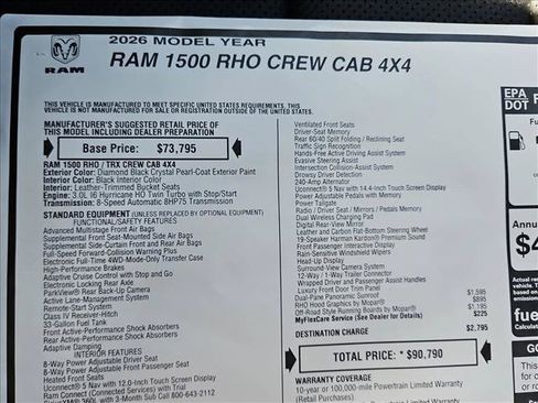 New 2026 RAM 1500 RHO w/ RHO Level 1 Equipment Group AWD/4WD image 18