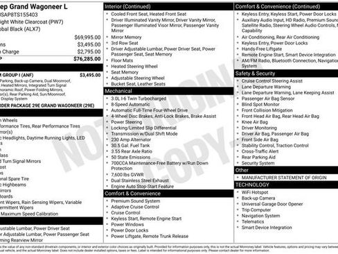 New 2026 Jeep Grand Wagoneer L 4WD w/ Premium Group I image 32