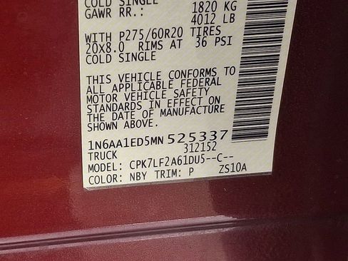 Used 2021 Nissan Titan Platinum Reserve w/ Off Road Protection Package image 27