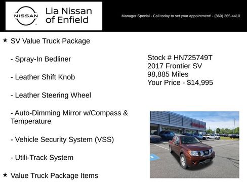 Used 2017 Nissan Frontier SV w/ SV Value Truck Package RWD image 10