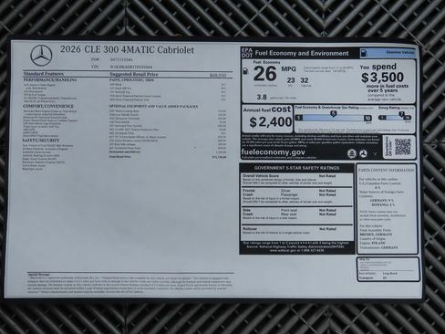 New 2026 Mercedes-Benz CLE 300 4MATIC Cabriolet image 17