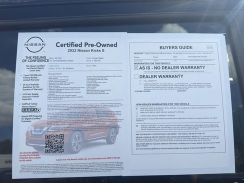 Certified 2022 Nissan Kicks S w/ Interior Electronics Package image 12