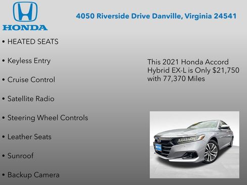 Certified 2021 Honda Accord EX-L image 7
