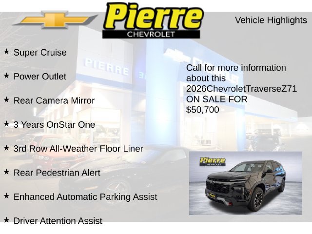 New 2026 Chevrolet Traverse Z71 w/ Enhanced Driving Package AWD/4WD image 15
