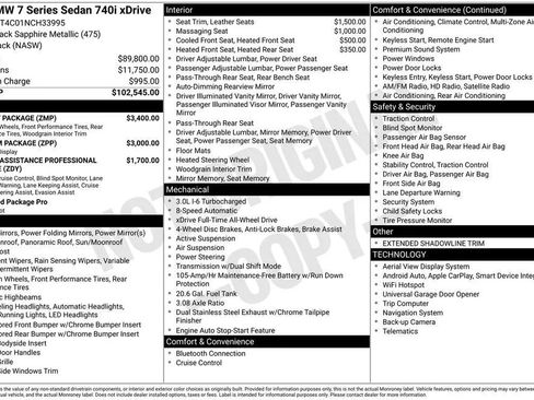 Used 2022 BMW 740i xDrive 740i xDrive Sedan 4D w/ M Sport Package image 30