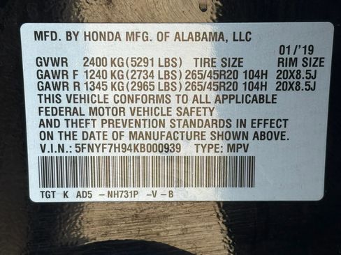 Used 2019 Honda Passport Touring image 34