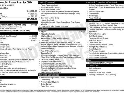 Used 2023 Chevrolet Blazer Premier w/ Enhanced Convenience Package AWD/4WD image 33
