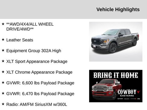 Used 2021 Ford F150 XLT w/ Equipment Group 302A High AWD/4WD image 2