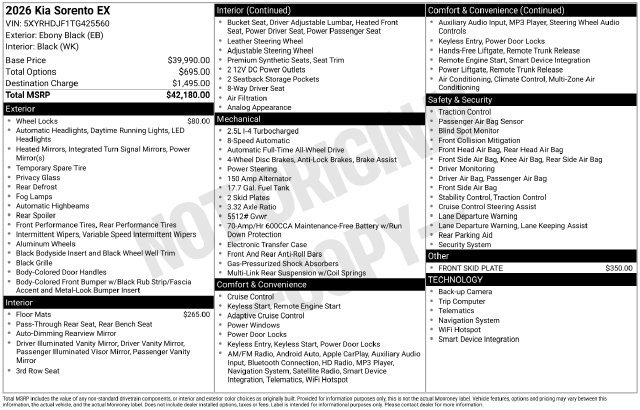 Certified 2026 Kia Sorento EX AWD/4WD image 4