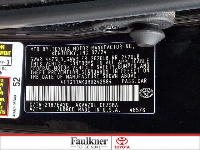 Certified 2024 Toyota Camry SE FWD image 27
