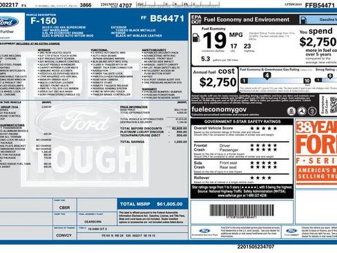 Used 2015 Ford F150 Platinum w/ Equipment Group 701A Luxury image 37