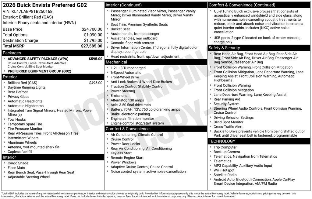New 2026 Buick Envista Sport Touring w/ Advanced Safety Package FWD image 5