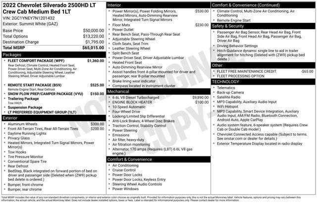 Used 2022 Chevrolet Silverado 2500 LT w/ Fleet Comfort Package AWD/4WD image 2