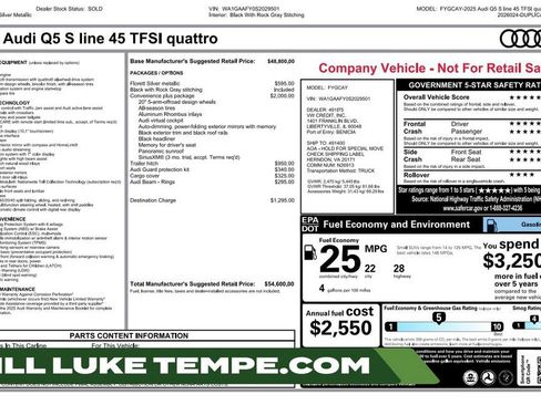 Used 2025 Audi Q5 2.0T Premium w/ Convenience Plus Package AWD/4WD image 1