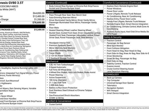 Used 2024 Genesis GV80 3.5T w/ Prestige Package image 34