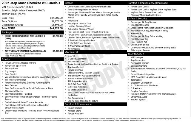 Used 2022 Jeep Grand Cherokee Laredo X RWD image 1