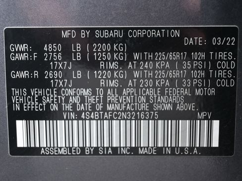 Certified 2022 Subaru Outback Premium image 37
