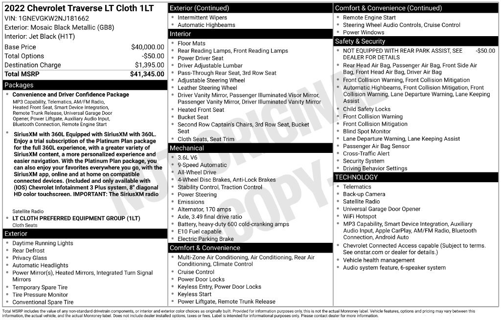 Used 2022 Chevrolet Traverse LT AWD/4WD image 2