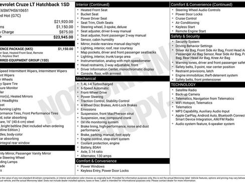 Used 2017 Chevrolet Cruze LT w/ Convenience Package FWD image 6