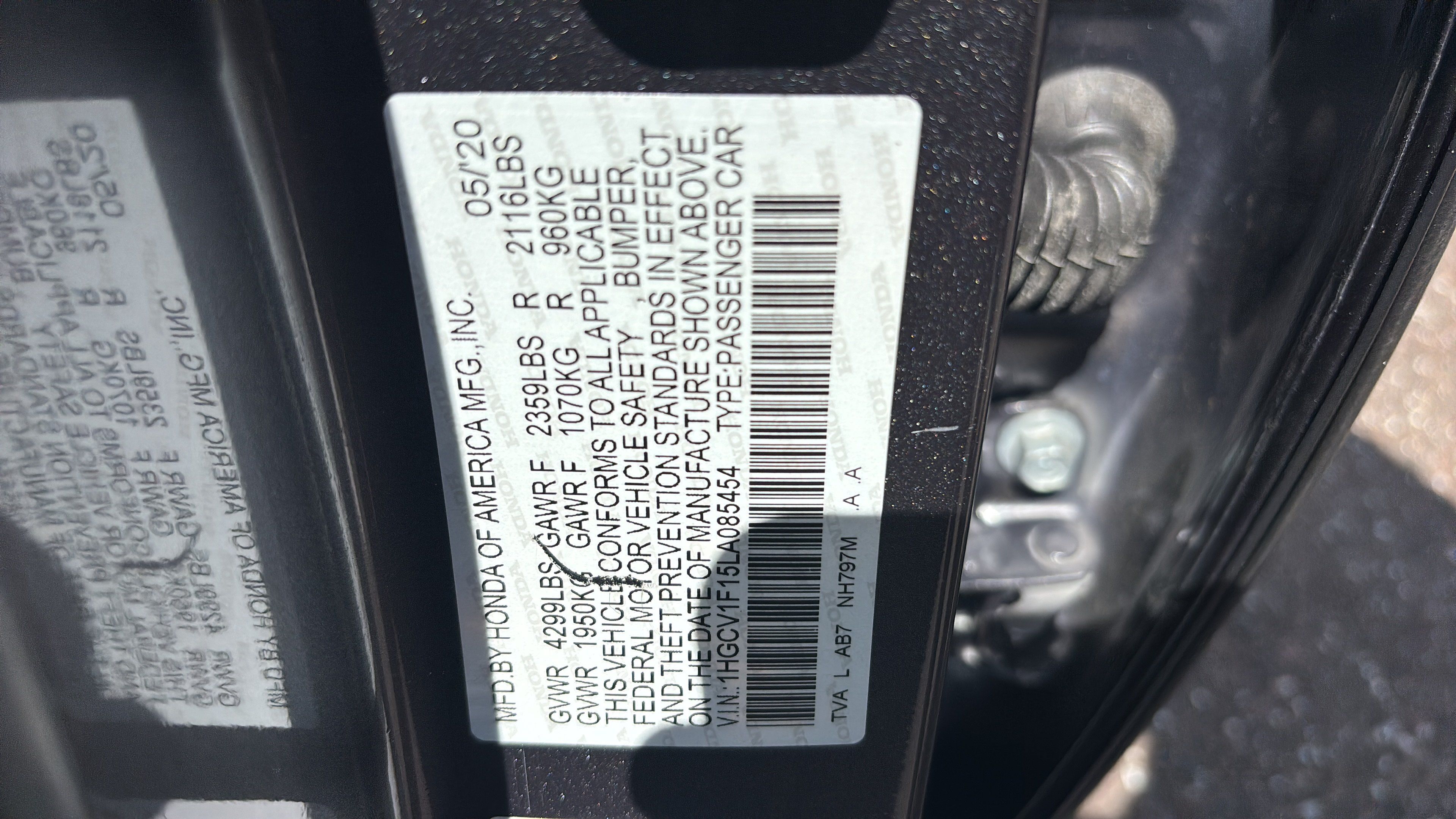 Certified 2020 Honda Accord LX image 16