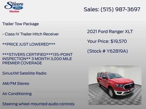 Used 2021 Ford Ranger XLT w/ Equipment Group 302A High AWD/4WD image 8