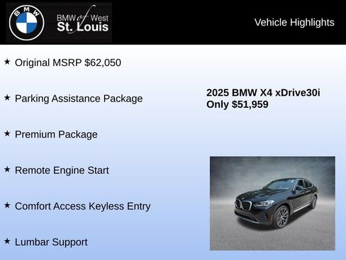 Used 2025 BMW X4 xDrive30i w/ Premium Package AWD/4WD image 8