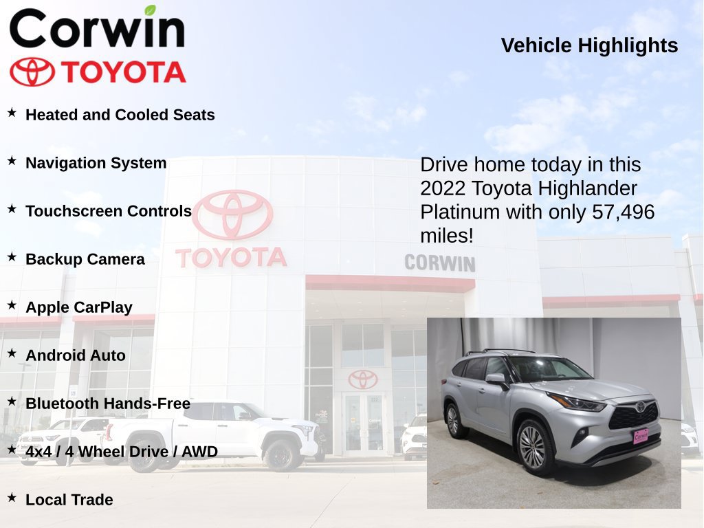 Used 2022 Toyota Highlander Platinum AWD/4WD image 6