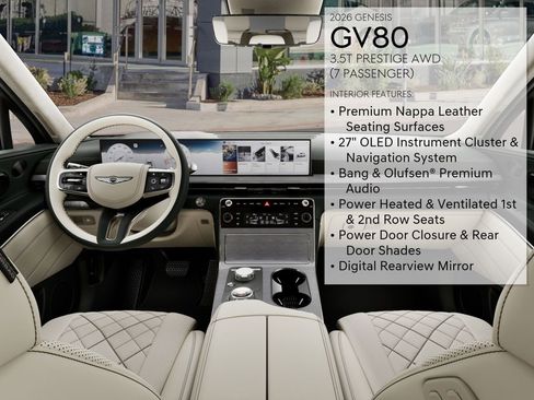 New 2026 Genesis GV80 3.5T Prestige image 18