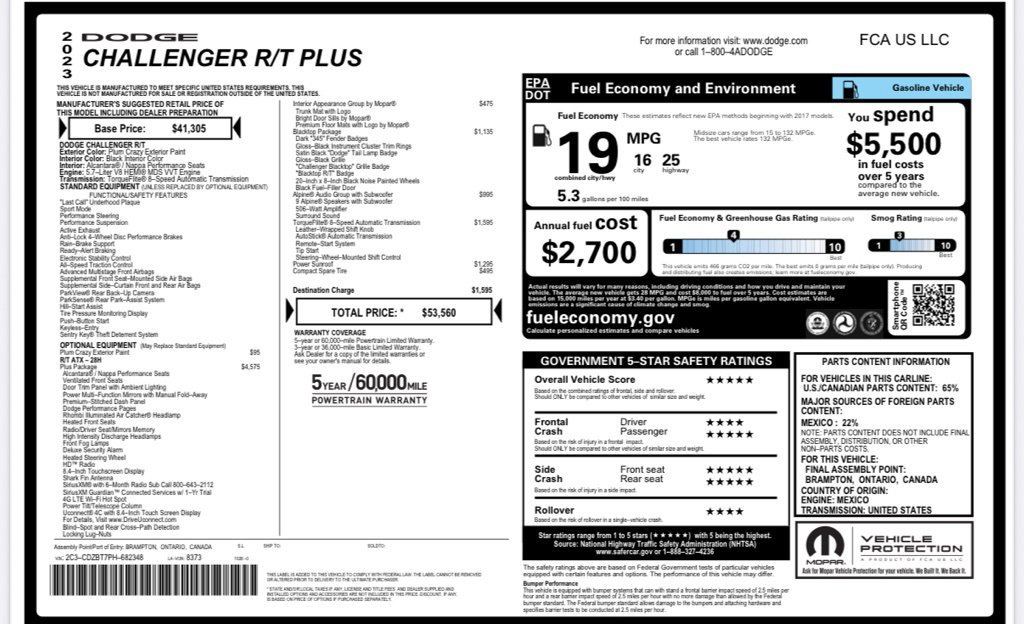 Used 2023 Dodge Challenger R/T w/ Plus Package RWD image 31
