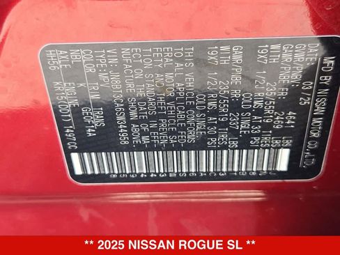 Used 2025 Nissan Rogue SL w/ SL Premium Package FWD image 35