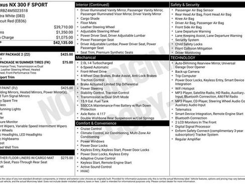 Used 2021 Lexus NX 300 F Sport w/ Accessory Package 2 FWD image 2