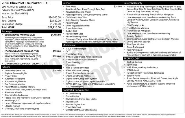 New 2026 Chevrolet TrailBlazer LT w/ Convenience Package FWD image 5