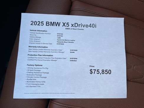 Certified 2025 BMW X5 xDrive40i w/ Executive Package image 18