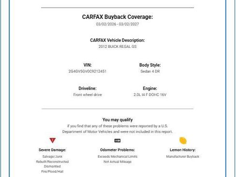 Used 2012 Buick Regal GS image 39