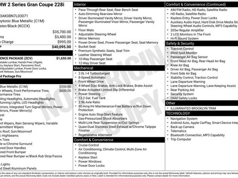 Used 2022 BMW 228i Gran Coupe w/ Convenience Package FWD image 38
