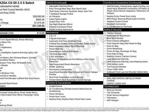 Used 2023 MAZDA CX-50 AWD 2.5 S w/ Cargo Package image 3