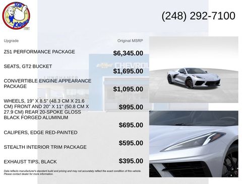 New 2026 Chevrolet Corvette Stingray Preferred Conv w/ Z51 Performance Package RWD image 5