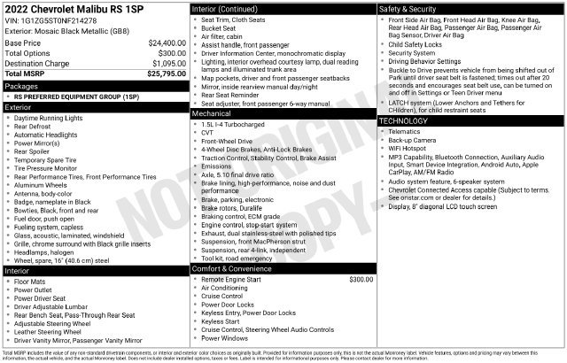 Used 2022 Chevrolet Malibu RS FWD image 31