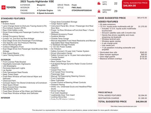 Used 2023 Toyota Highlander XSE FWD image 3
