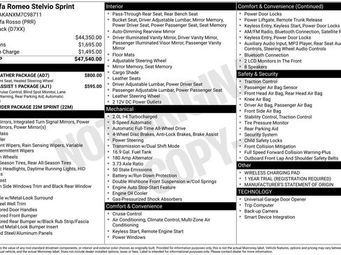 Used 2021 Alfa Romeo Stelvio Sprint w/ Cold Weather Package image 7