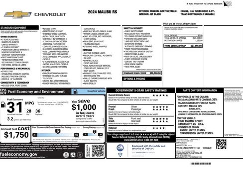 Used 2024 Chevrolet Malibu RS image 3