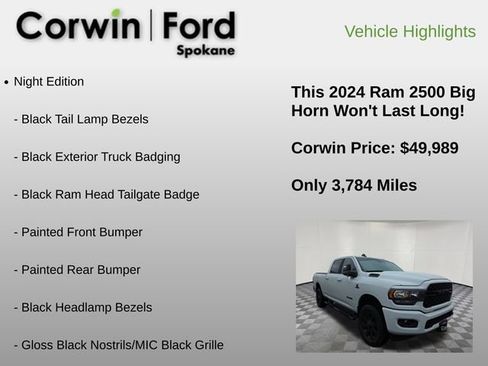 Used 2024 RAM 2500 Big Horn w/ Night Edition image 12