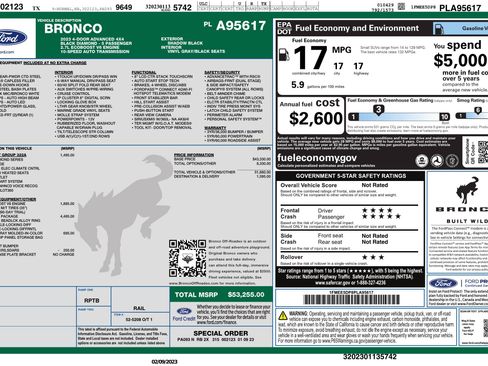 Used 2023 Ford Bronco Black Diamond w/ Sasquatch Package AWD/4WD image 3