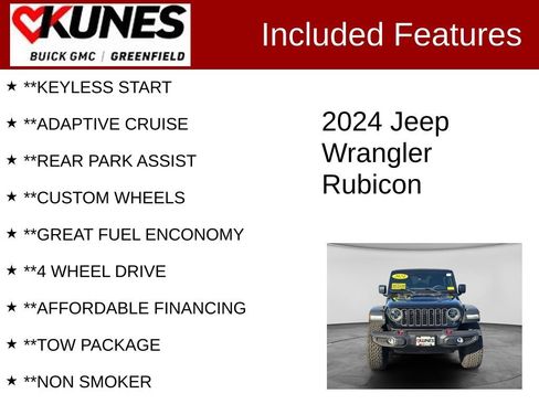 Used 2024 Jeep Wrangler Unlimited Rubicon w/ XTREMEE 35" Tire Package AWD/4WD image 3