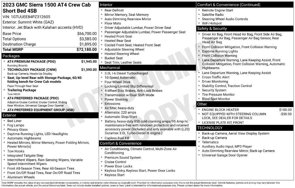 Used 2023 GMC Sierra 1500 AT4 w/ AT4 Premium Package AWD/4WD image 35