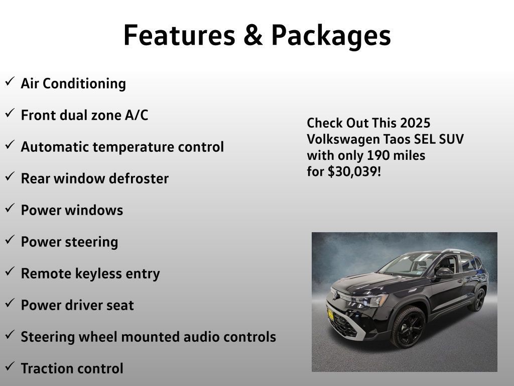 Used 2025 Volkswagen Taos SEL w/ Black Wheel Plus Package AWD/4WD image 8